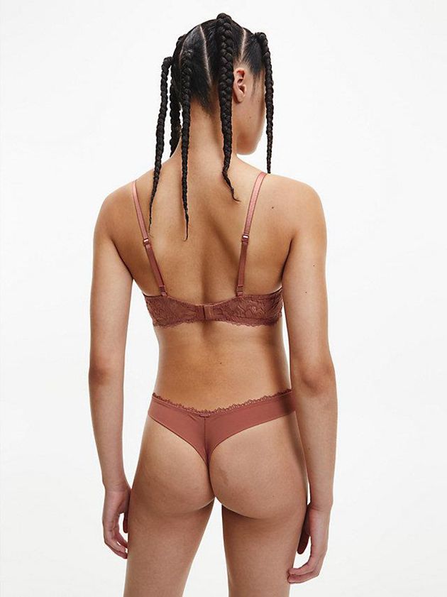 Brown Calvin Klein Push-Up T-Shirt - Seductive Comfort Women Bra | LBNS-32704