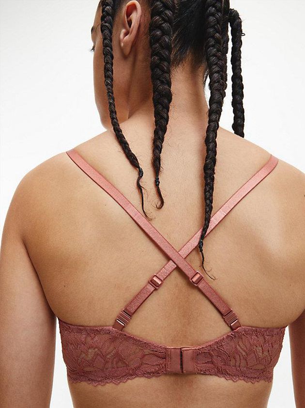 Brown Calvin Klein Push-Up T-Shirt - Seductive Comfort Women Bra | LBNS-32704