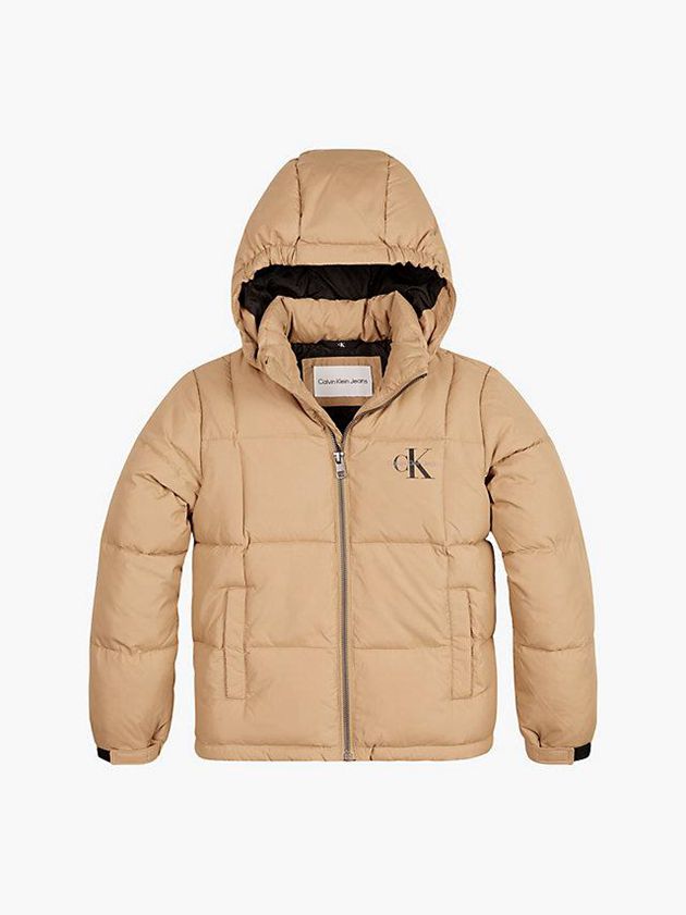 Brown Calvin Klein Quilted Puffer Girls's Jacket | FXPZ-79082