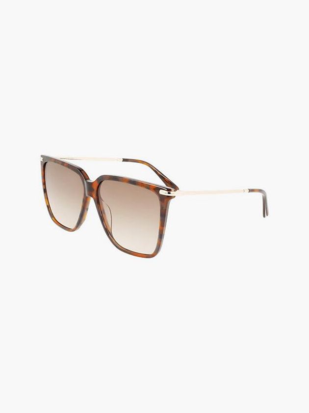 Brown Calvin Klein Rectangle Women Sunglasses | DYPI-38201