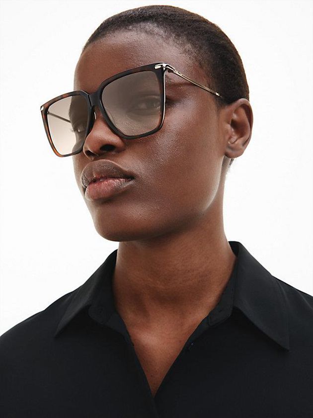 Brown Calvin Klein Rectangle Women Sunglasses | DYPI-38201