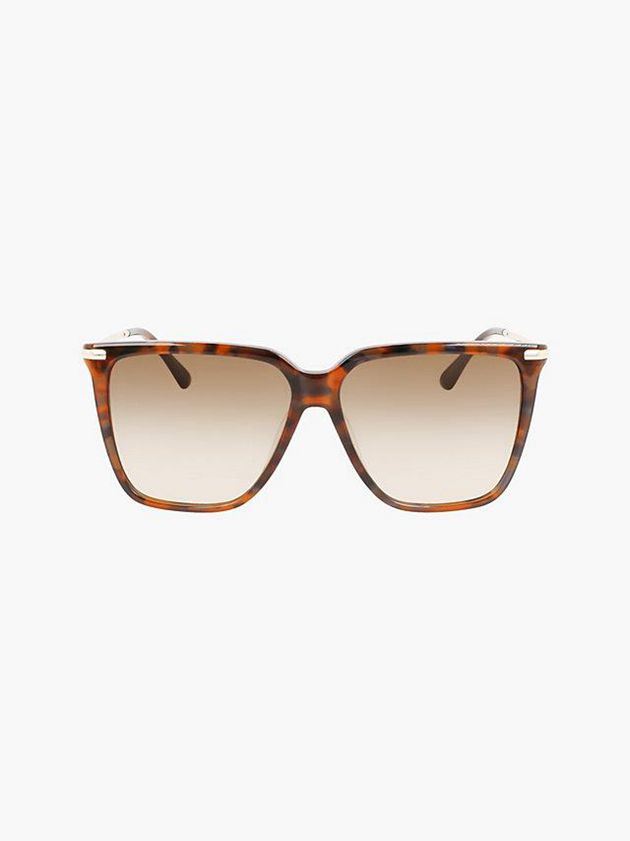 Brown Calvin Klein Rectangle Women Sunglasses | DYPI-38201