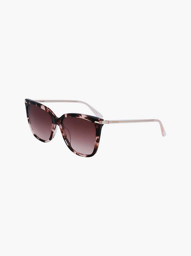 Brown Calvin Klein Rectangle Women Sunglasses | YRMV-12053