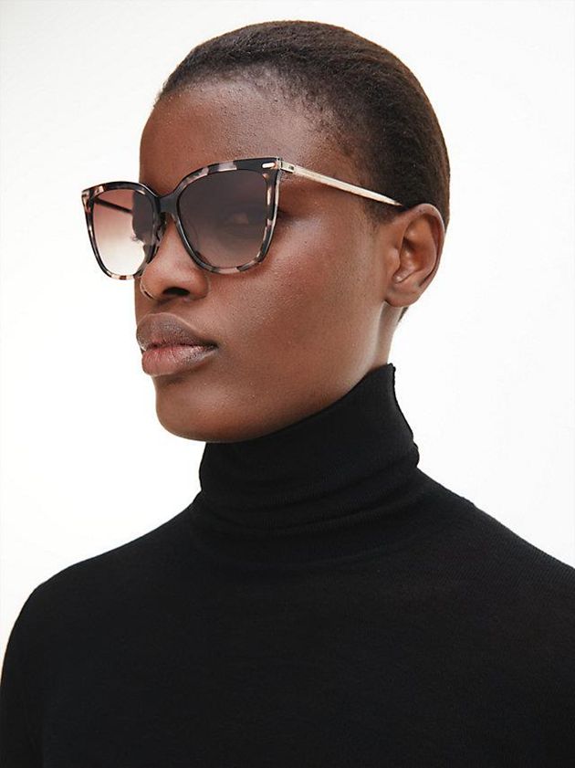 Brown Calvin Klein Rectangle Women Sunglasses | YRMV-12053