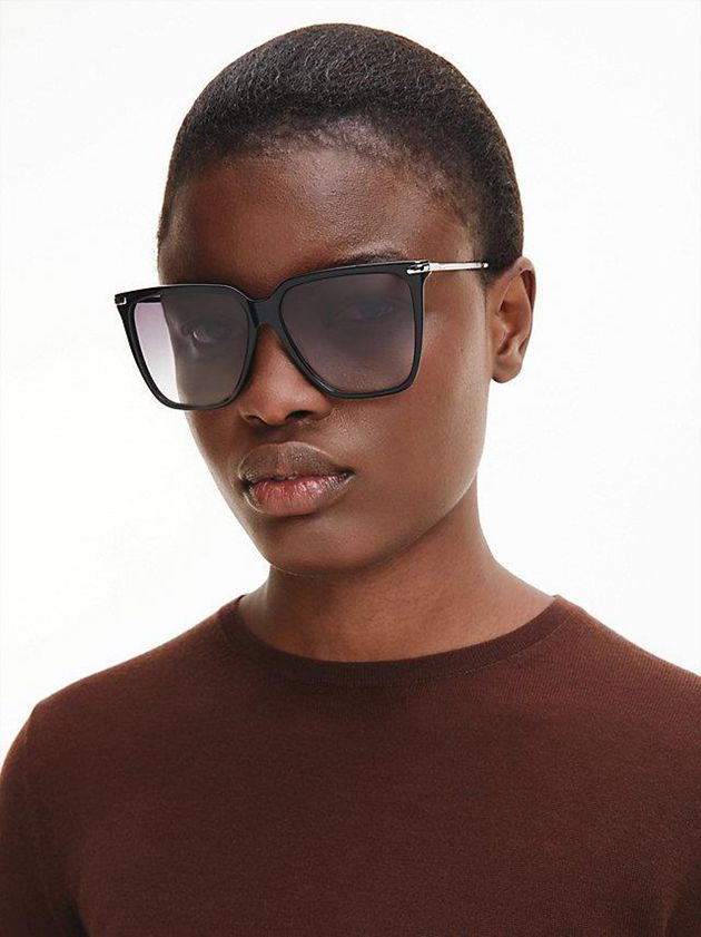 Brown Calvin Klein Rectangle Women Sunglasses | GVXM-67134