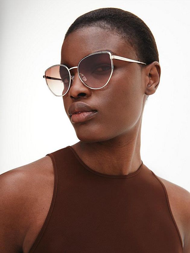 Brown Calvin Klein Rectangle Women Sunglasses | ANVI-28610