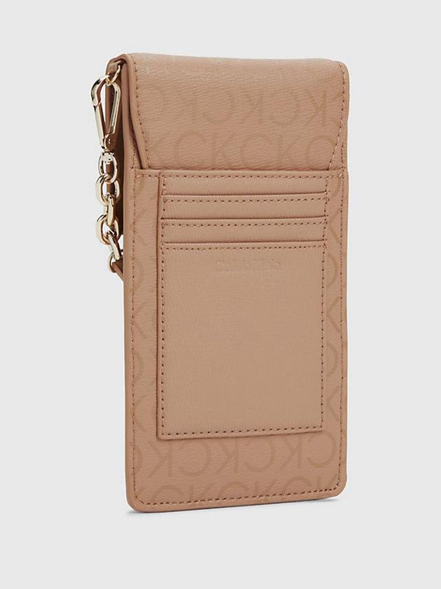 Brown Calvin Klein Recycled Crossbody Phone Pouch Women Bags | JIYO-63510
