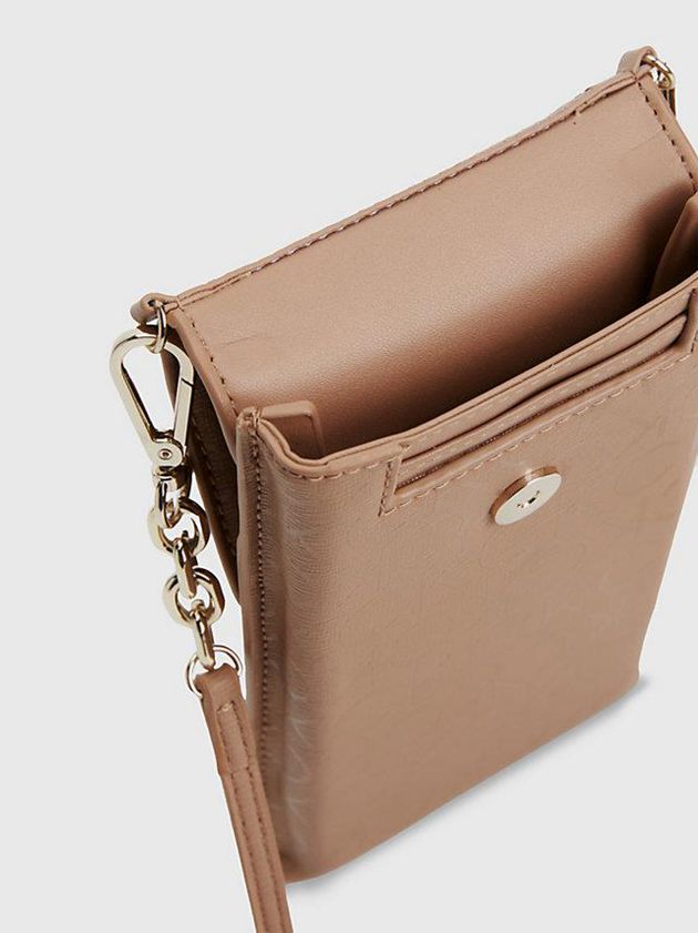 Brown Calvin Klein Recycled Crossbody Phone Pouch Women Bags | JIYO-63510
