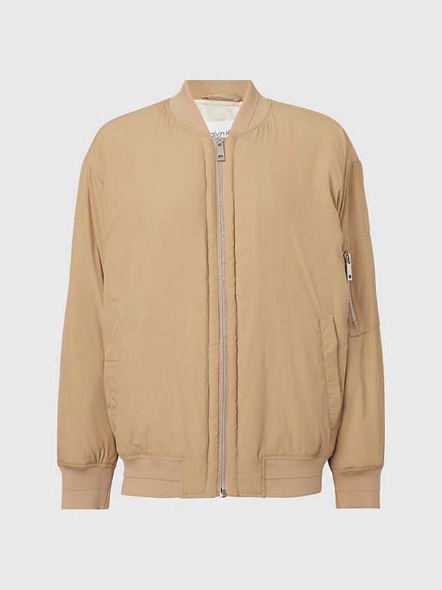 Brown Calvin Klein Recycled Nylon Bomber Women Jacket | LJRQ-73842