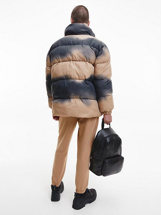 Brown Calvin Klein Recycled Polyester Gradient Puffer Men Jacket | DSCF-95862