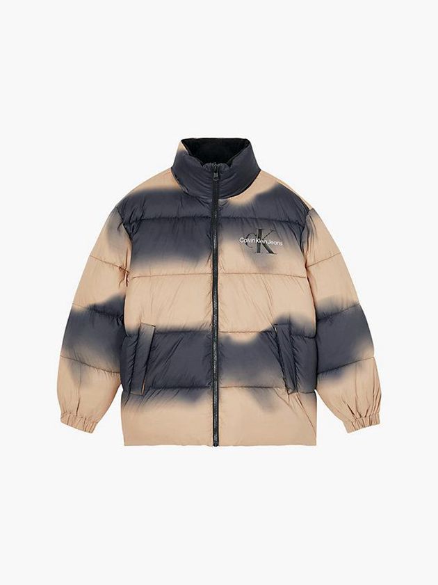 Brown Calvin Klein Recycled Polyester Gradient Puffer Men Jacket | DSCF-95862