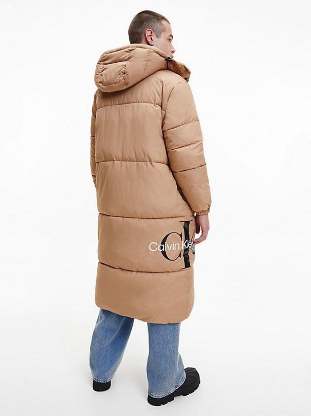 Brown Calvin Klein Recycled Polyester Puffer Men Coat | ZDMS-20941
