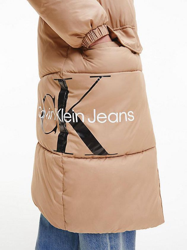 Brown Calvin Klein Recycled Polyester Puffer Men Coat | ZDMS-20941