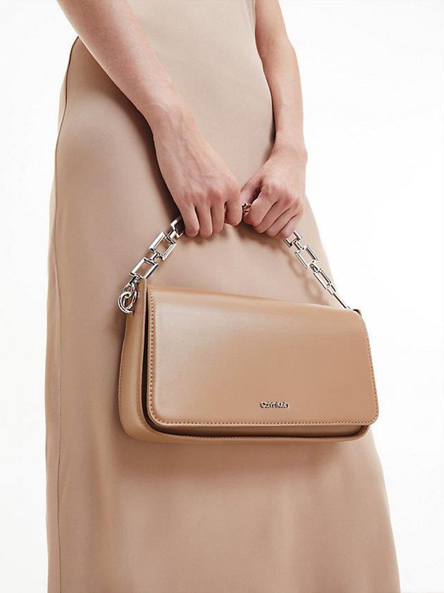 Brown Calvin Klein Recycled Shoulder With Chain Women Bags | VYRP-86251