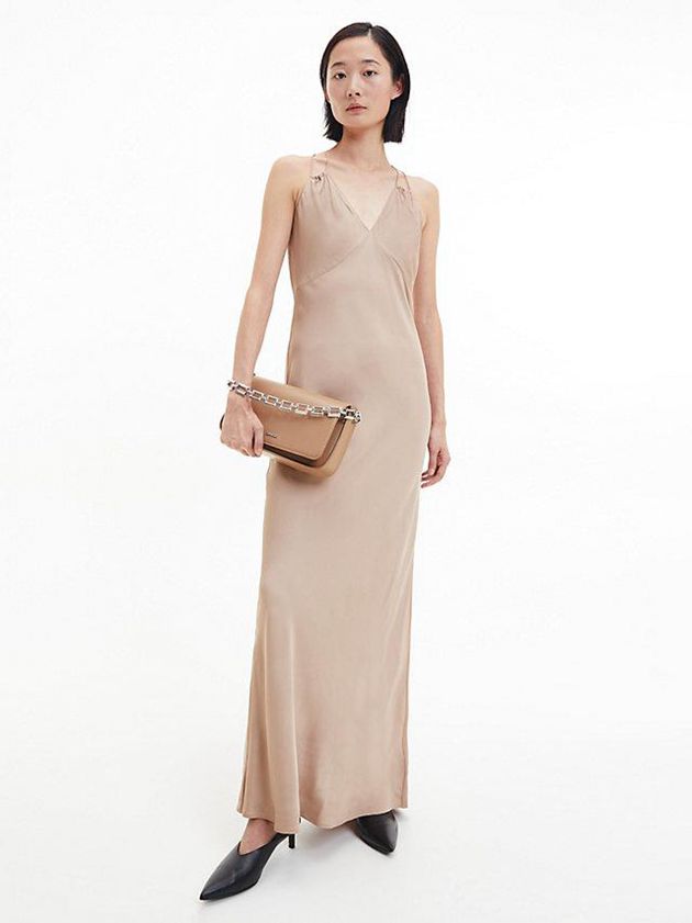 Brown Calvin Klein Recycled Shoulder With Chain Women Bags | VYRP-86251