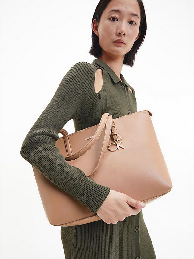 Brown Calvin Klein Recycled Tote Women Bags | CQWS-80194