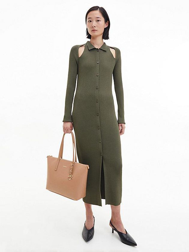 Brown Calvin Klein Recycled Tote Women Bags | CQWS-80194