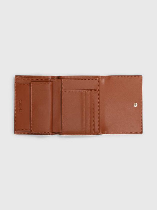Brown Calvin Klein Recycled Trifold Women Wallet | DQRV-90678