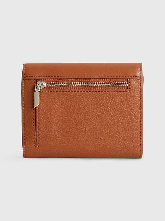 Brown Calvin Klein Recycled Trifold Women Wallet | DQRV-90678