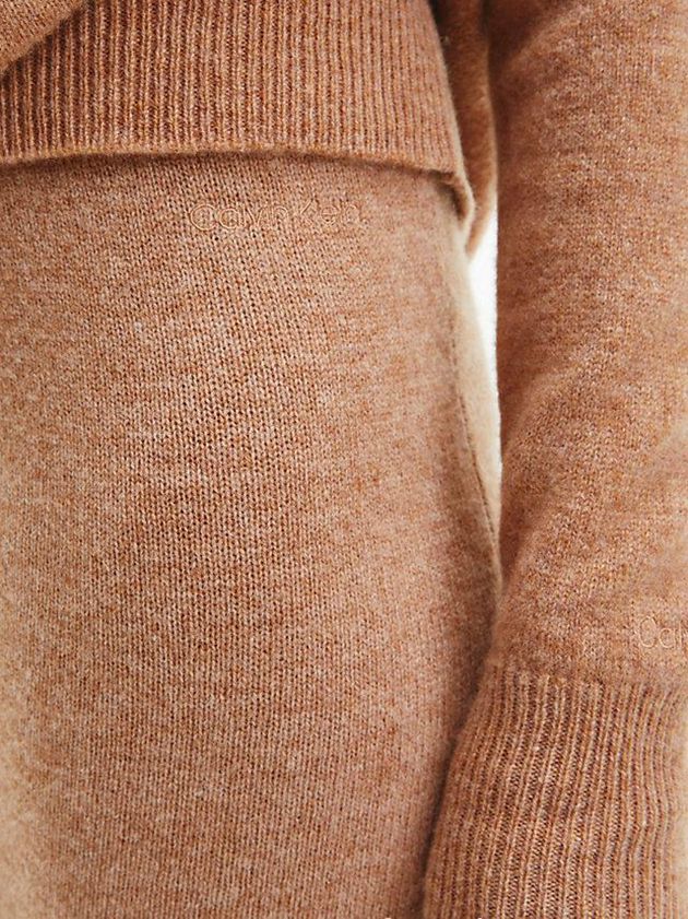 Brown Calvin Klein Recycled Wool Midi Women Skirt | IVQR-45809