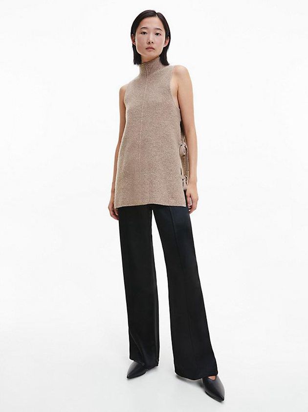 Brown Calvin Klein Recycled Wool Tank Women Top | AKSL-20374