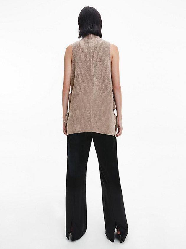 Brown Calvin Klein Recycled Wool Tank Women Top | AKSL-20374