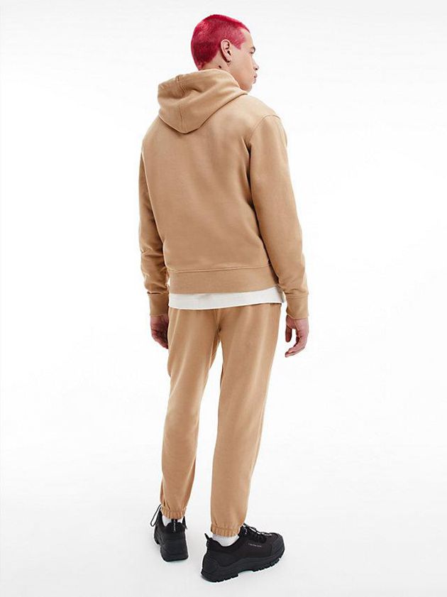 Brown Calvin Klein Relaxed Men Hoodie | ORTW-03876