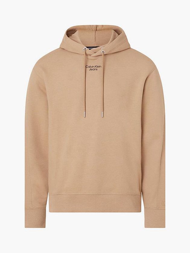 Brown Calvin Klein Relaxed Men Hoodie | ORTW-03876