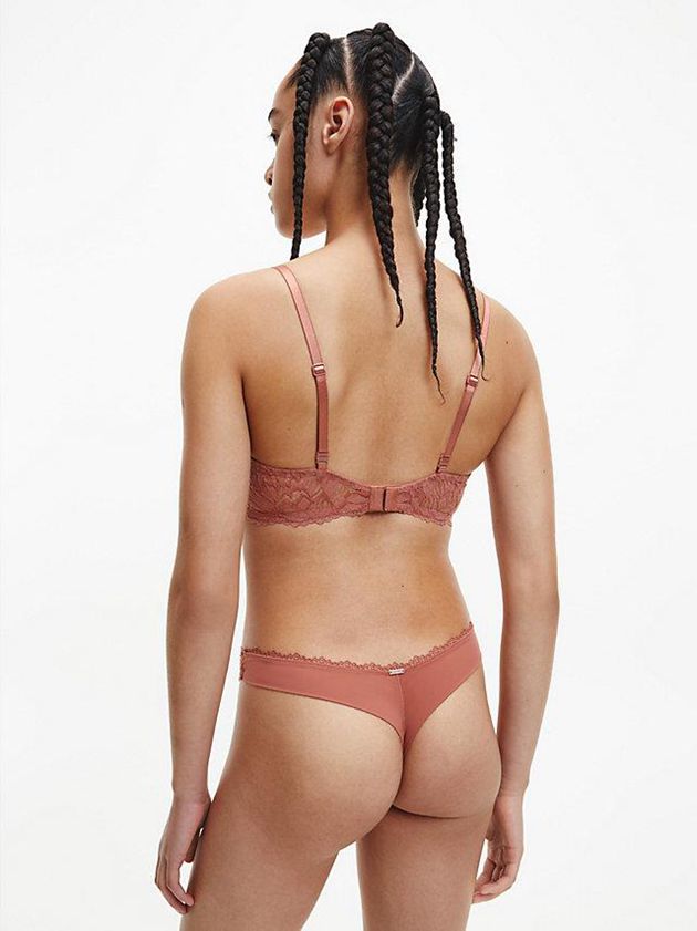 Brown Calvin Klein Seductive Comfort Women Thong | KPAH-80276