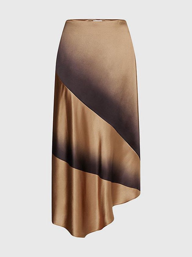 Brown Calvin Klein Shadow Print Asymmetric Women Skirt | APDQ-47502
