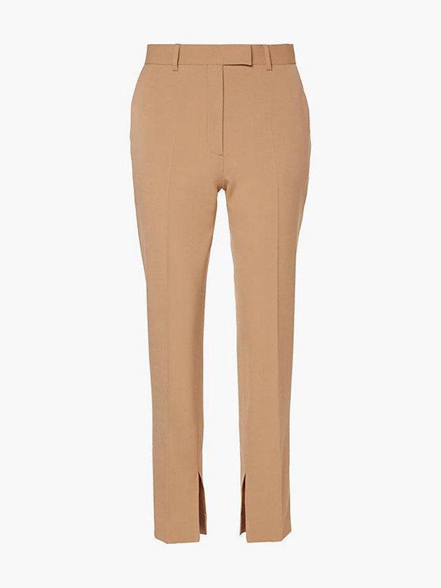 Brown Calvin Klein Slim Tailored Slit Cuff Women Pants | AVDS-39721
