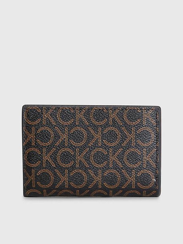 Brown Calvin Klein Small Recycled Rfid Trifold Logo Women Wallet | NWRO-73850