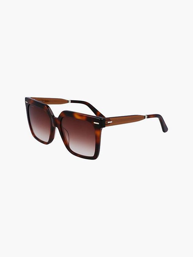 Brown Calvin Klein Square Women Sunglasses | FSXG-01284