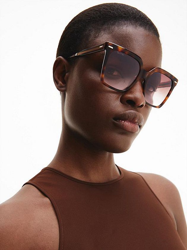 Brown Calvin Klein Square Women Sunglasses | FSXG-01284