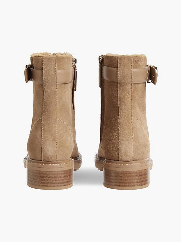 Brown Calvin Klein Suede Ankle Women Boots | APGM-79825