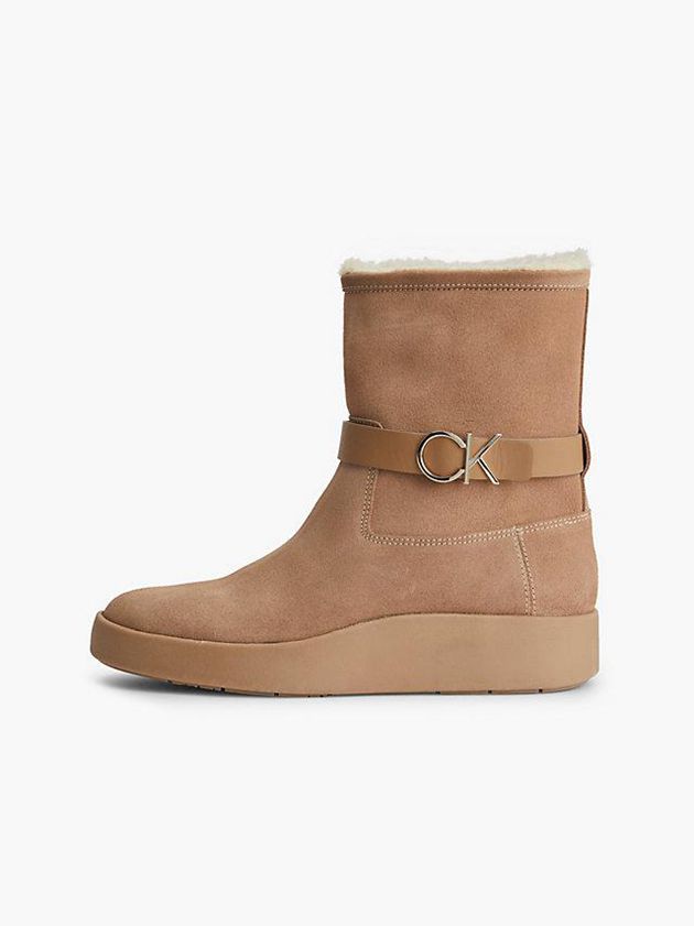 Brown Calvin Klein Suede Ankle Women Boots | MTDH-09746