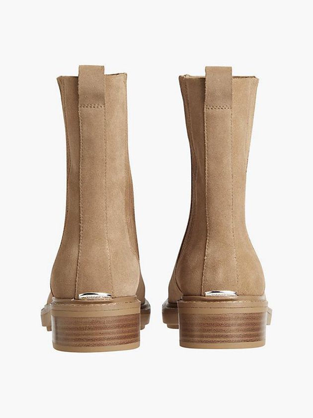 Brown Calvin Klein Suede Chelsea Women Boots | LYVE-02761