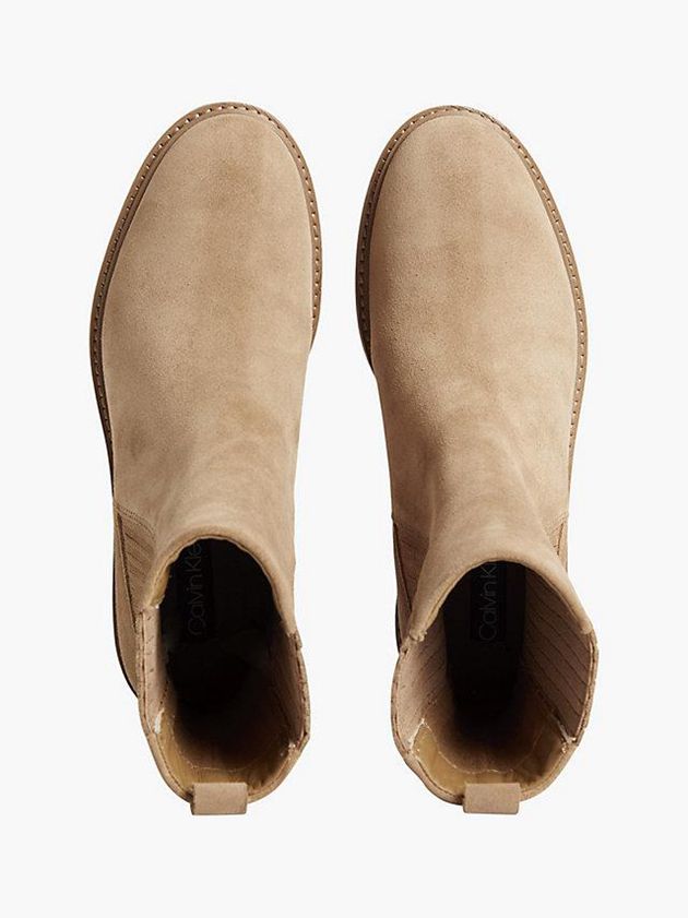 Brown Calvin Klein Suede Chelsea Women Boots | LYVE-02761