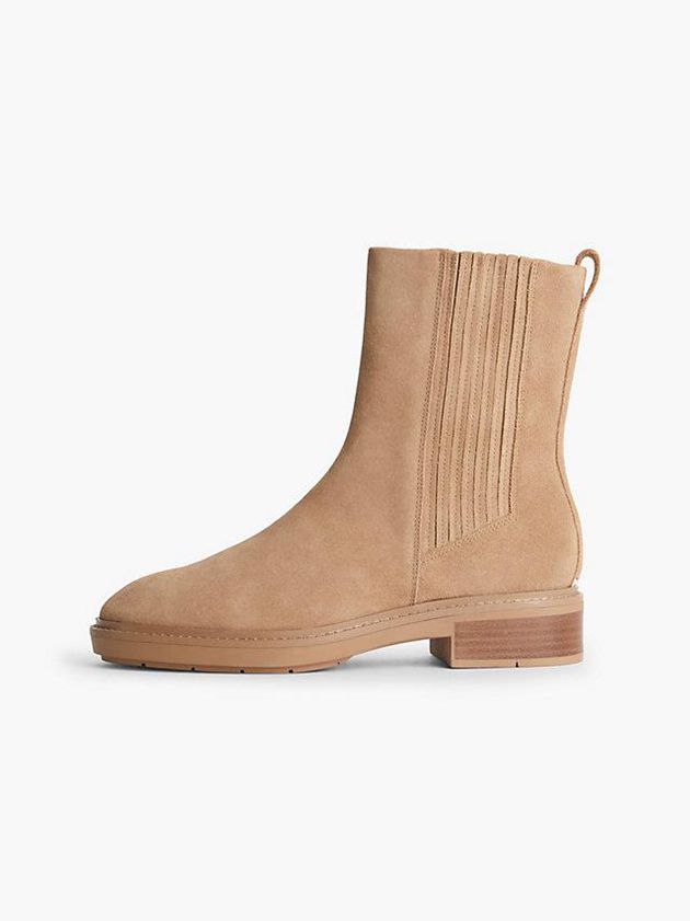Brown Calvin Klein Suede Chelsea Women Boots | LYVE-02761