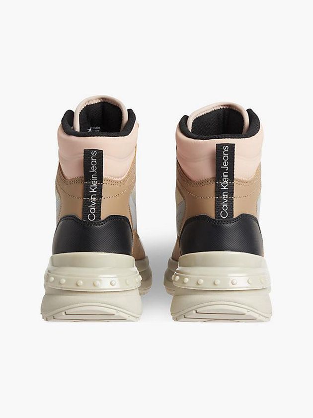 Brown Calvin Klein Suede Chunky Hybrid Women Boots | QVLF-42379