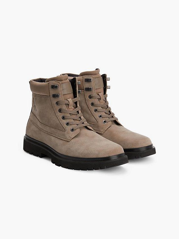 Brown Calvin Klein Suede Men Boots | BTGA-24076