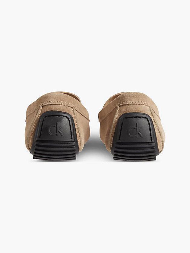Brown Calvin Klein Suede Moccasins Women Slip On | MJTC-92807