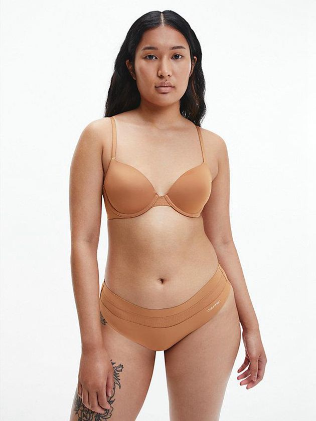 Brown Calvin Klein T-Shirt - Perfectly Fit Flex Women Bra | CMVY-08612