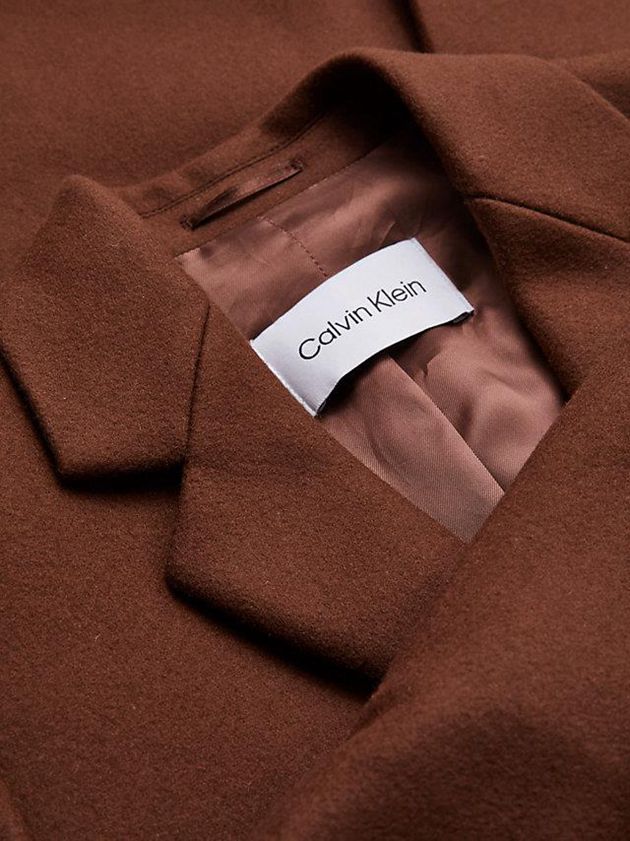 Brown Calvin Klein Tailored Wool Women Coat | SBQI-16293