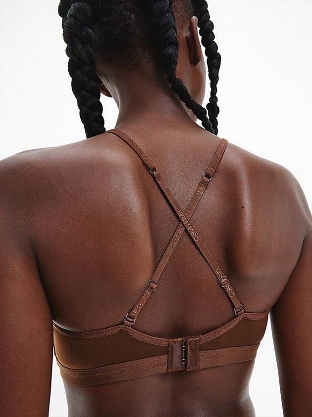 Brown Calvin Klein Triangle - Form To Body Women Bra | ZSWM-58073