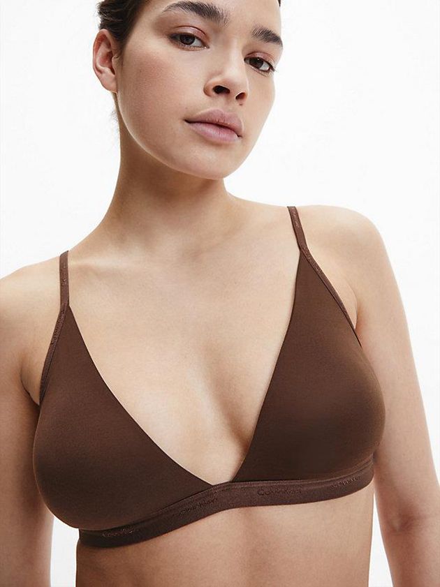 Brown Calvin Klein Triangle - Form To Body Women Bra | ZSWM-58073