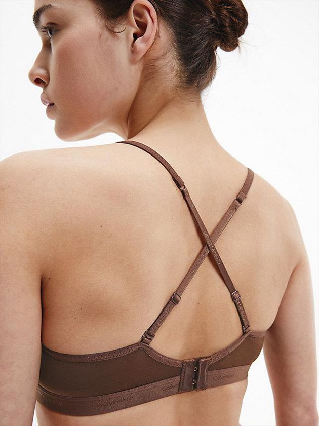 Brown Calvin Klein Triangle - Form To Body Women Bra | ZSWM-58073
