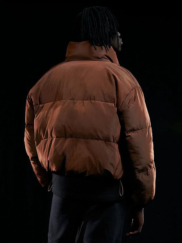 Brown Calvin Klein Unisex Cropped Puffer Women Jacket | YUAL-61305