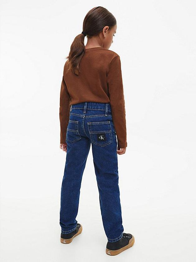 Brown Calvin Klein Unisex Long Sleeve Girls's T-Shirt | DNQT-24673
