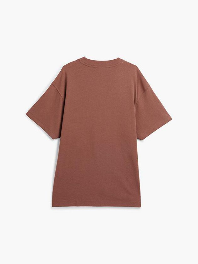 Brown Calvin Klein Unisex Oversized Men T-Shirt | KHAJ-90781
